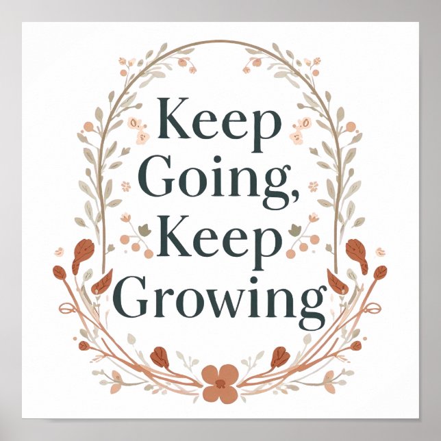 Minimalist Floral Wreath Positive Affirmation Poster (Framsidan)