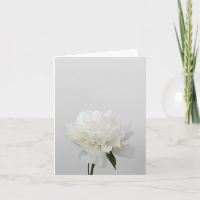 Minimalist flower card with white peony kort (Framsida)