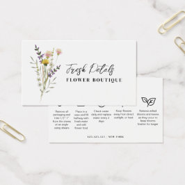 Minimalist Flowers Care Florist Card Visitkort