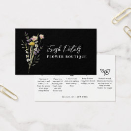 Minimalist Flowers Care Florist Card Visitkort