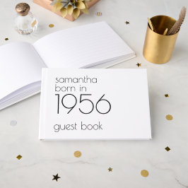 Minimalist Född 1956 Svart 70-årsfest Gästböcker