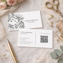 Minimalist Foliage QR Code  Visitkort