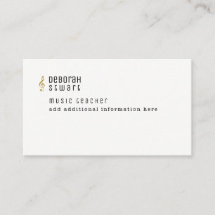 minimalist för musiklärare visitkort