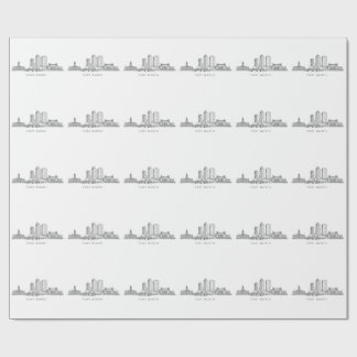 Minimalist Fort Worth Skyline Line Art Presentpapper