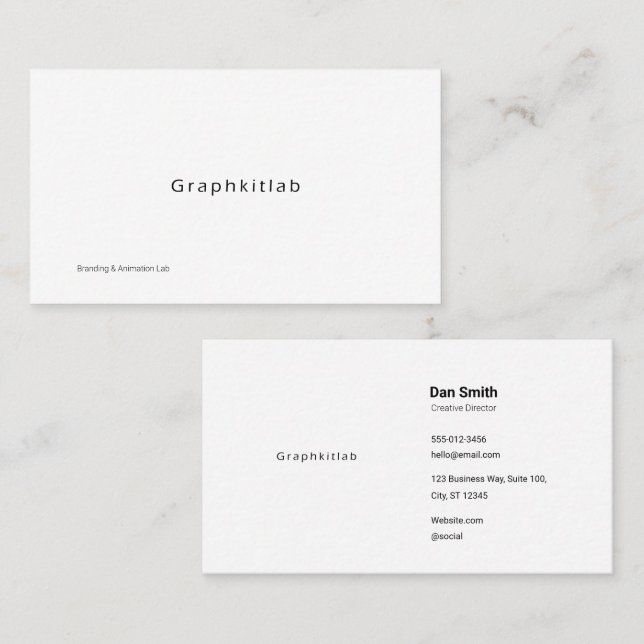 Minimalist Founder Branded Business Card Visitkort (Fram/baksida)