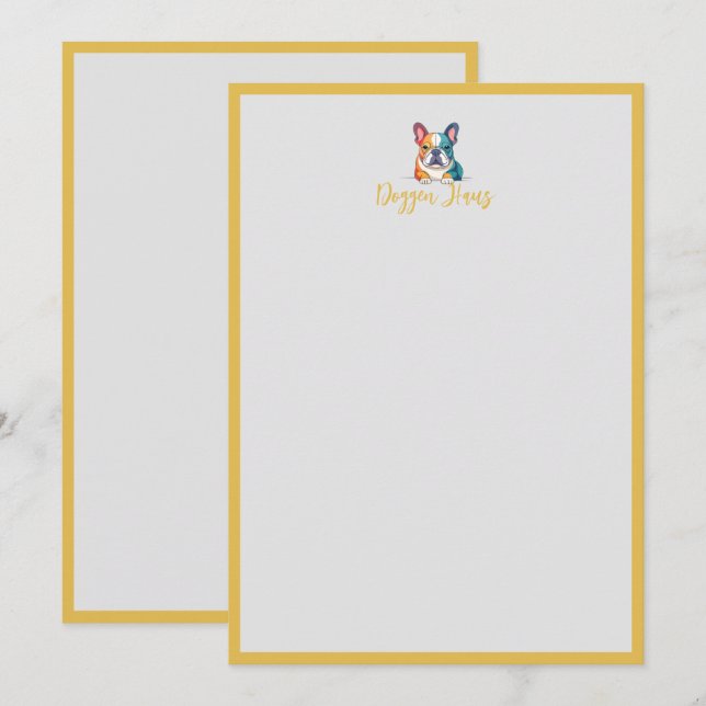Minimalist  – French Bulldog Anteckningskort (Fram/baksida)