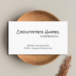 Minimalist frisör för elegantslättvit visitkort