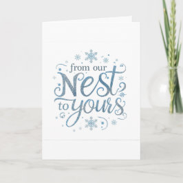 Minimalist "From our Nest to Yours" Christmas Kort