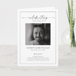 Minimalist Funeral Order of Service Folded Program