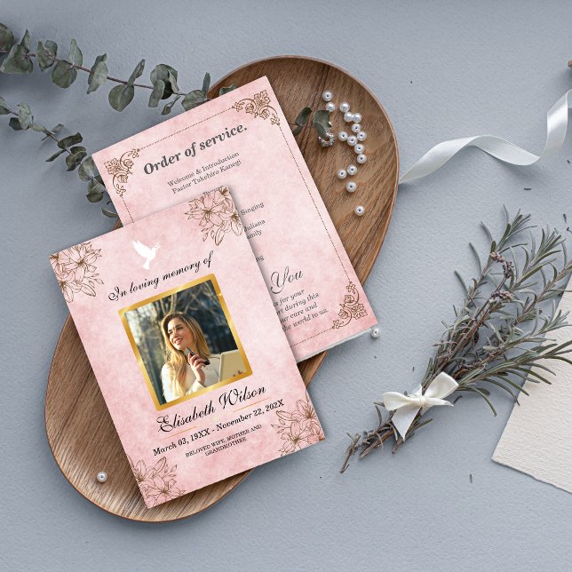 Minimalist Funeral Program – In Loving Memory Phot (Minimalist Funeral Program – In Loving Memory Photo)