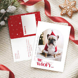 Minimalist Funny Dog Pet Arch Photo Christmas Helg Vykort