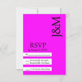 Minimalist Fuschia Magenta RSVP card OSA Kort