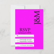 Minimalist Fuschia Magenta RSVP-kort