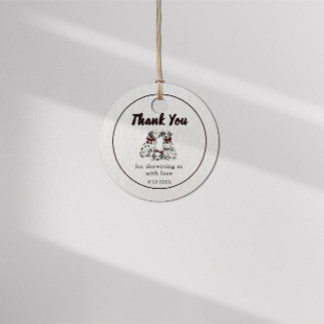 Minimalist Gender Neutral Chic Dalmation Gåvor Etiketter