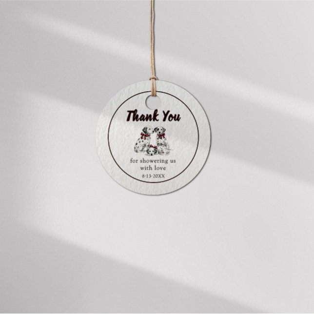 Minimalist Gender Neutral Chic Dalmation  Gåvor Etiketter (Skapare uppladdad)