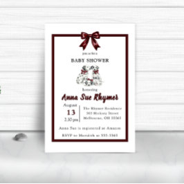 Minimalist Gender Neutral Chic Dalmation Invite Inbjudningar