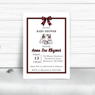 Minimalist Gender Neutral Chic Dalmation Invite Inbjudningar