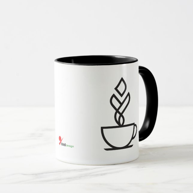Minimalist Geometric Coffee Mug – Modern Cafe Art  Mugg (Framsida höger)