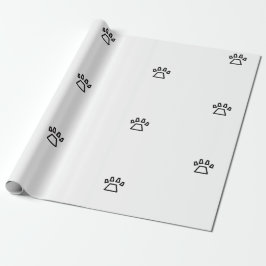 Minimalist Geometric Dog Paw Print Black and White Presentpapper