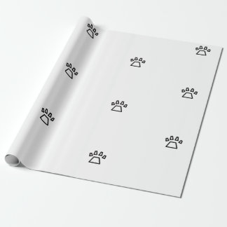 Minimalist Geometric Dog Paw Print Black and White Presentpapper