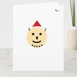Minimalist Geometric Dog Santa Christmas Folded Gr Kort