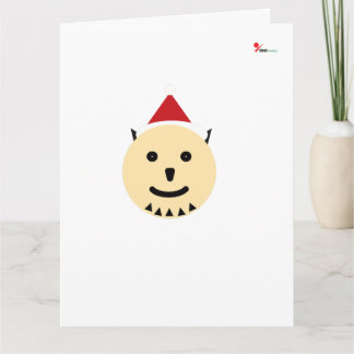 Minimalist Geometric Dog Santa Christmas Folded Gr Kort