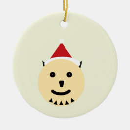 Minimalist Geometric Dog Santa Christmas Ornament 