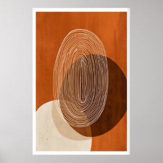 Minimalist Geometric Wall Art - Flowing Lines in Poster