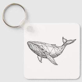 Minimalist Geometric Whale Keychain Nyckelring
