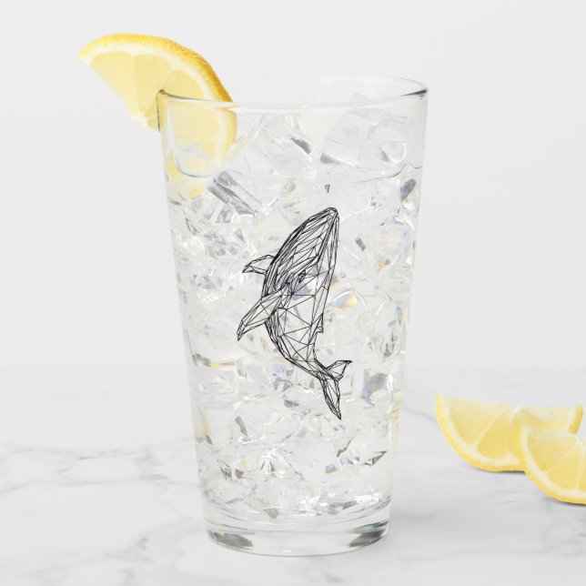 Minimalist Geometric Whale Mug Glaskopp (Framsida Ice)