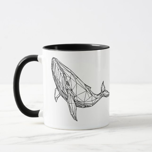 Minimalist Geometric Whale Mug Mugg (Vänster)