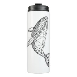 Minimalist Geometric Whale Thermal Tumbler