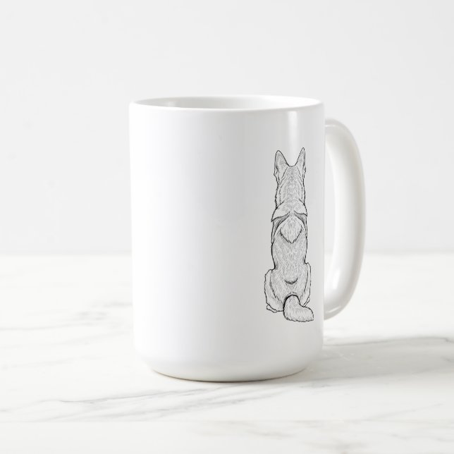 Minimalist German Shepherd Dog Line Art  Kaffemugg (Framsida höger)