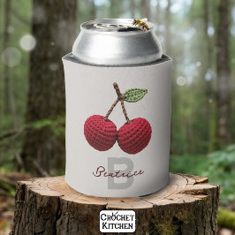 Minimalist Girly Crochet Red Cherry Monogram Namn