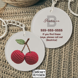 Minimalist Girly Crochet Red Cherry Monogram Namn