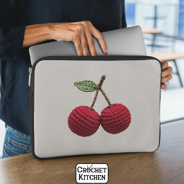Minimalist Girly Crochet Red Cherry, sommarfärsk Laptop Fodral