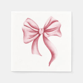 Minimalist Girly Rosa Bow Party Pappersservett