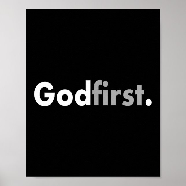 Minimalist God First Simple Christian  Poster (Framsidan)