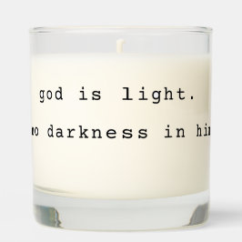 Minimalist "God is Light" Christian Candle