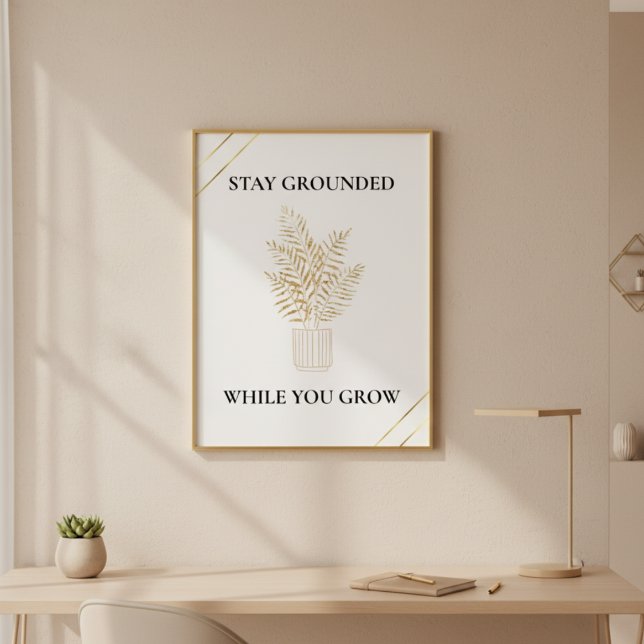 Minimalist Gold Botanical Quote Print Poster (Skapare uppladdad)