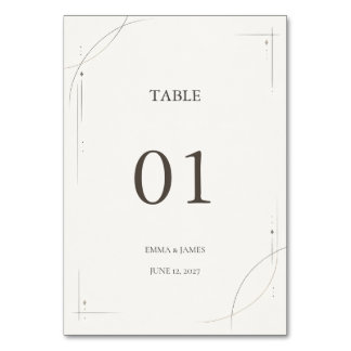 Minimalist Gold Line Wedding Table Number Card Bordsnummer