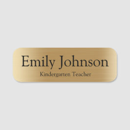 Minimalist Gold Teacher Name | Custom Kindergarten Namnbricka