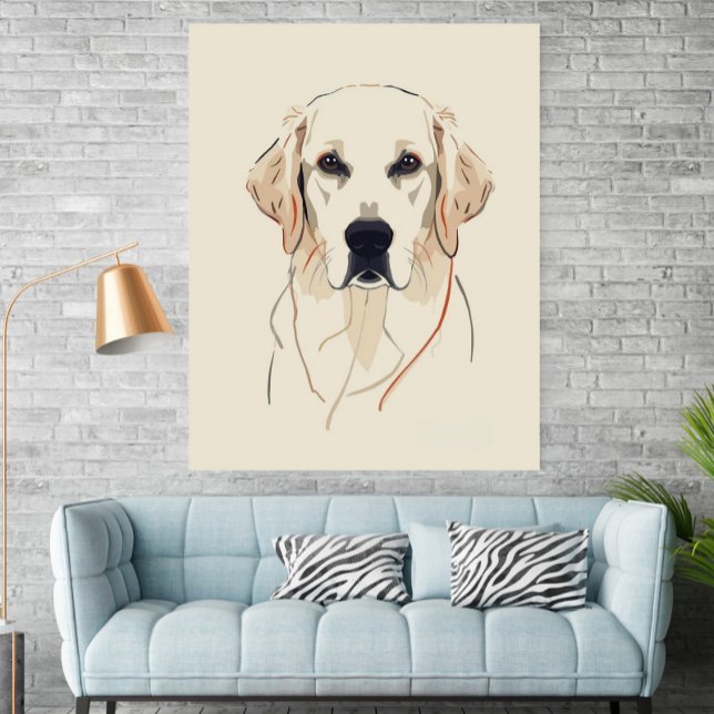 Minimalist Golden Retriever Line Art Poster (Skapare uppladdad)