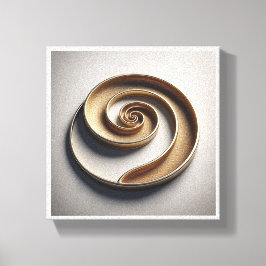 Minimalist Golden Spiral - Modern Geometric 3D Rel Canvastryck