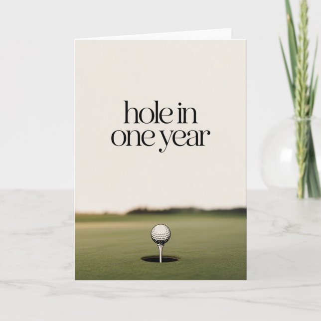 Minimalist Golf Birthday Card for men  Kort (Framsida)
