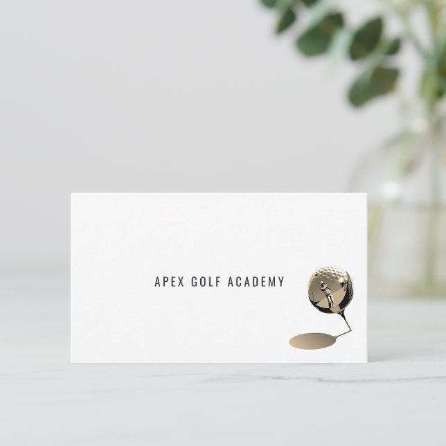 Minimalist Golf Coach Academy Sepia ver Visitkort (Skapare uppladdad)