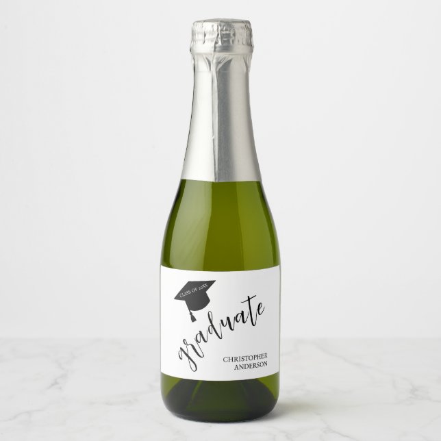 Minimalist Grad Cap Black & White Graduation (Framsida)