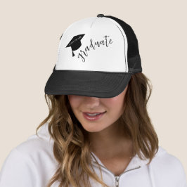 Minimalist Grad Cap Black & White Graduation Keps