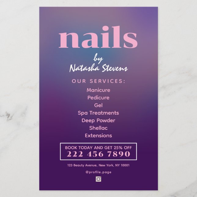 Minimalist gradient nail technician  flygblad (Framsidan)