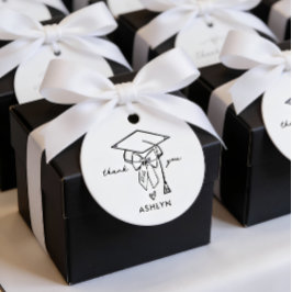 Minimalist Graduation Cap with Bow Custom Gåvor Etiketter